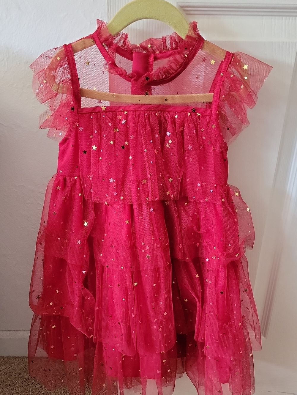Girls' Sparkle Tiered Formal Dress - Hot Pink
